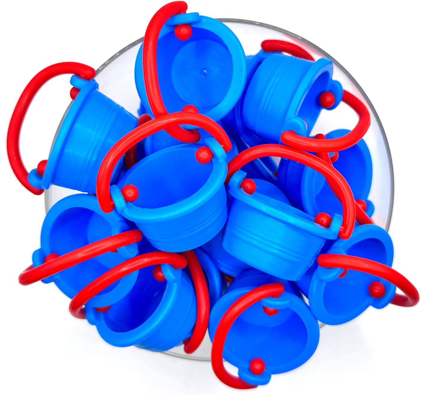 3D blue & red sand bucket (HBK exclusive) silicone focal bead