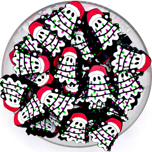 Christmas ghostie silicone focal bead