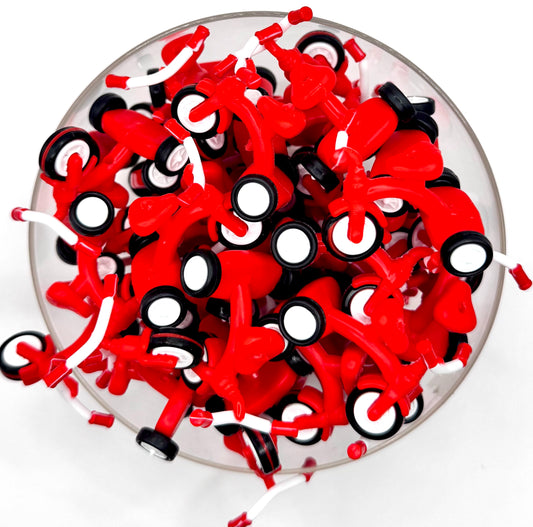 3D red tricycle (HBK exclusive) silicone focal bead