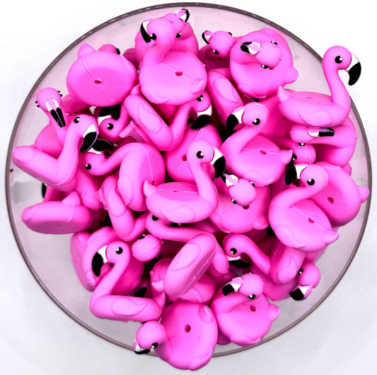 3D flamingo base/seat silicone focal bead