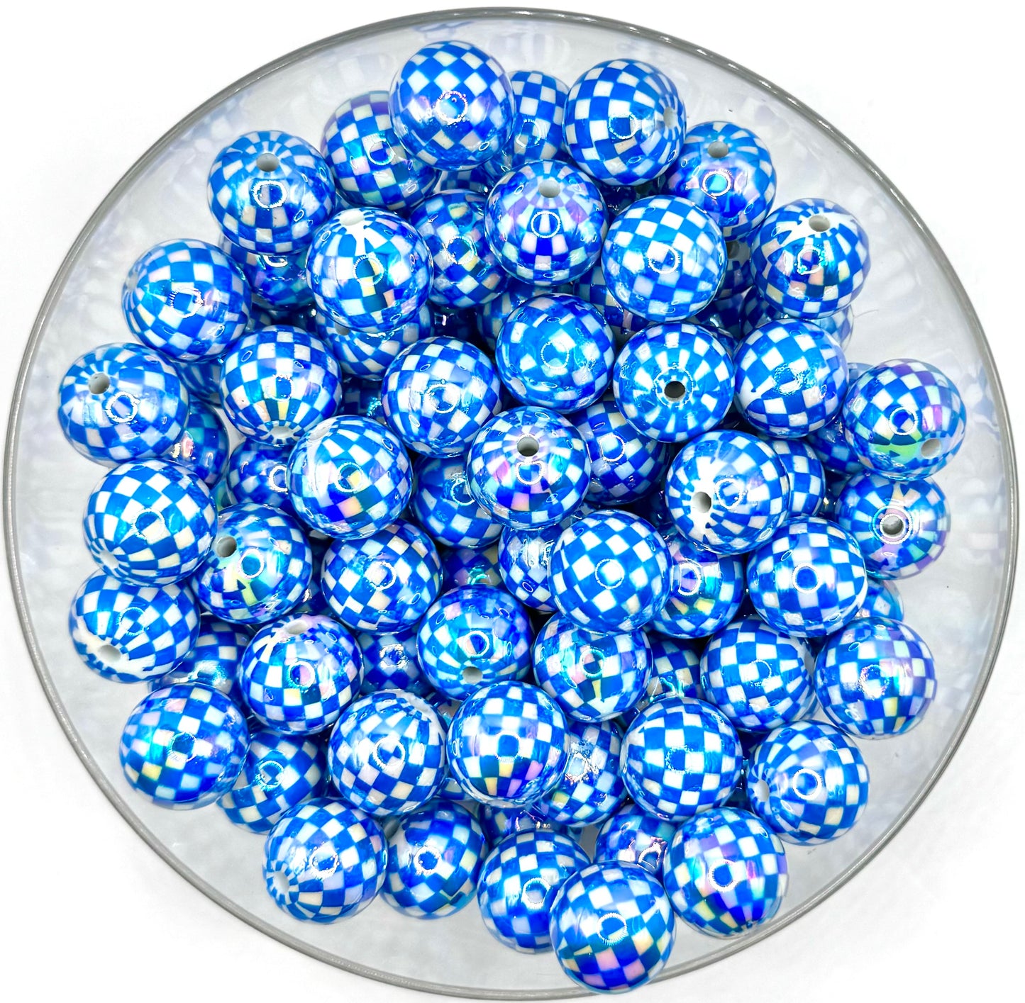 16mm acrylic checkered beads