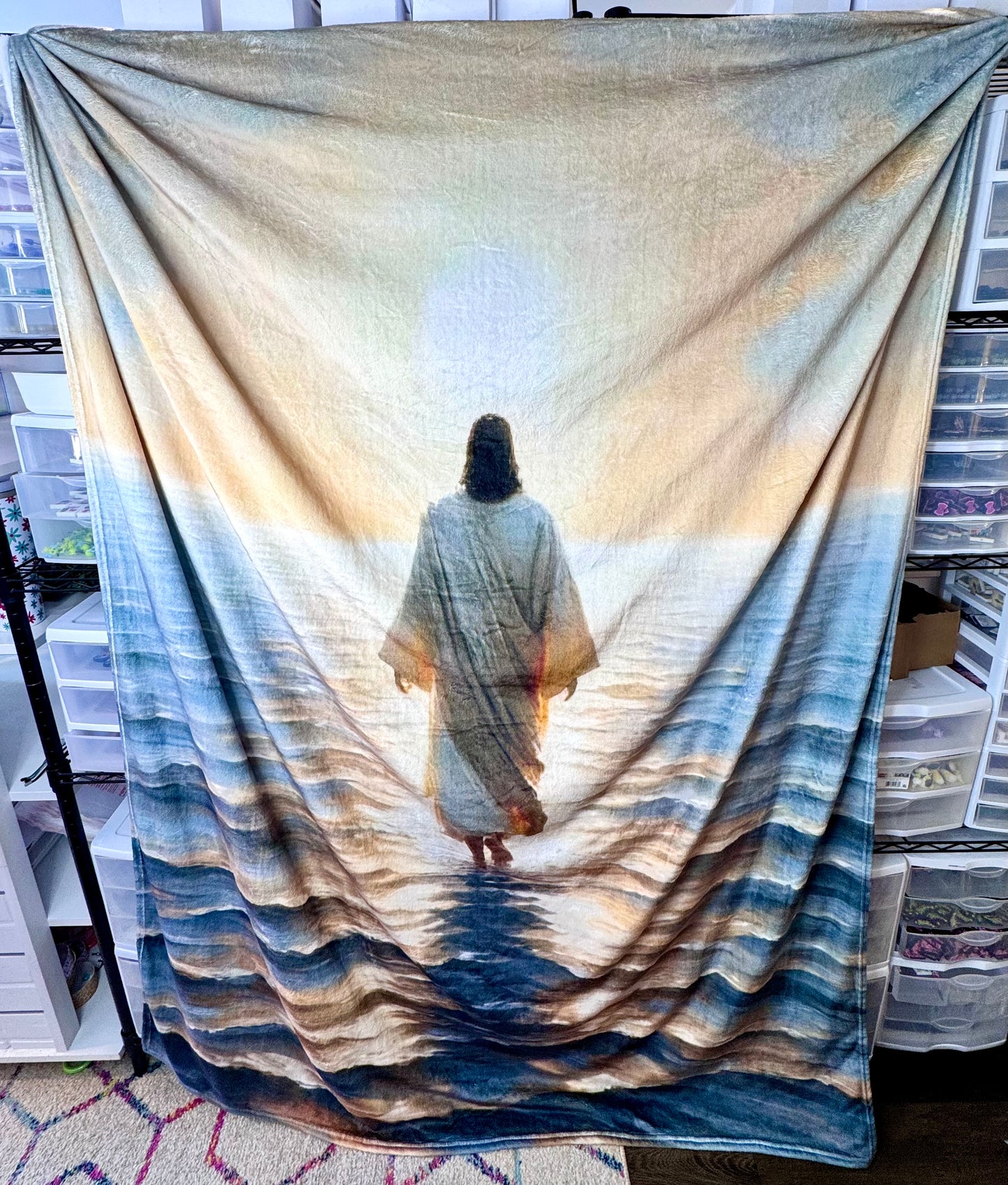 60x79 inch Jesus walking on water blanket (HBK exclusive)