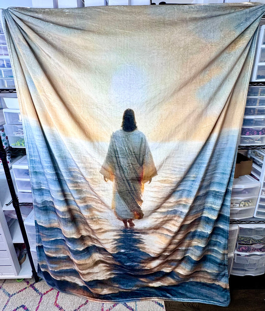 60x79 inch Jesus walking on water blanket (HBK exclusive)
