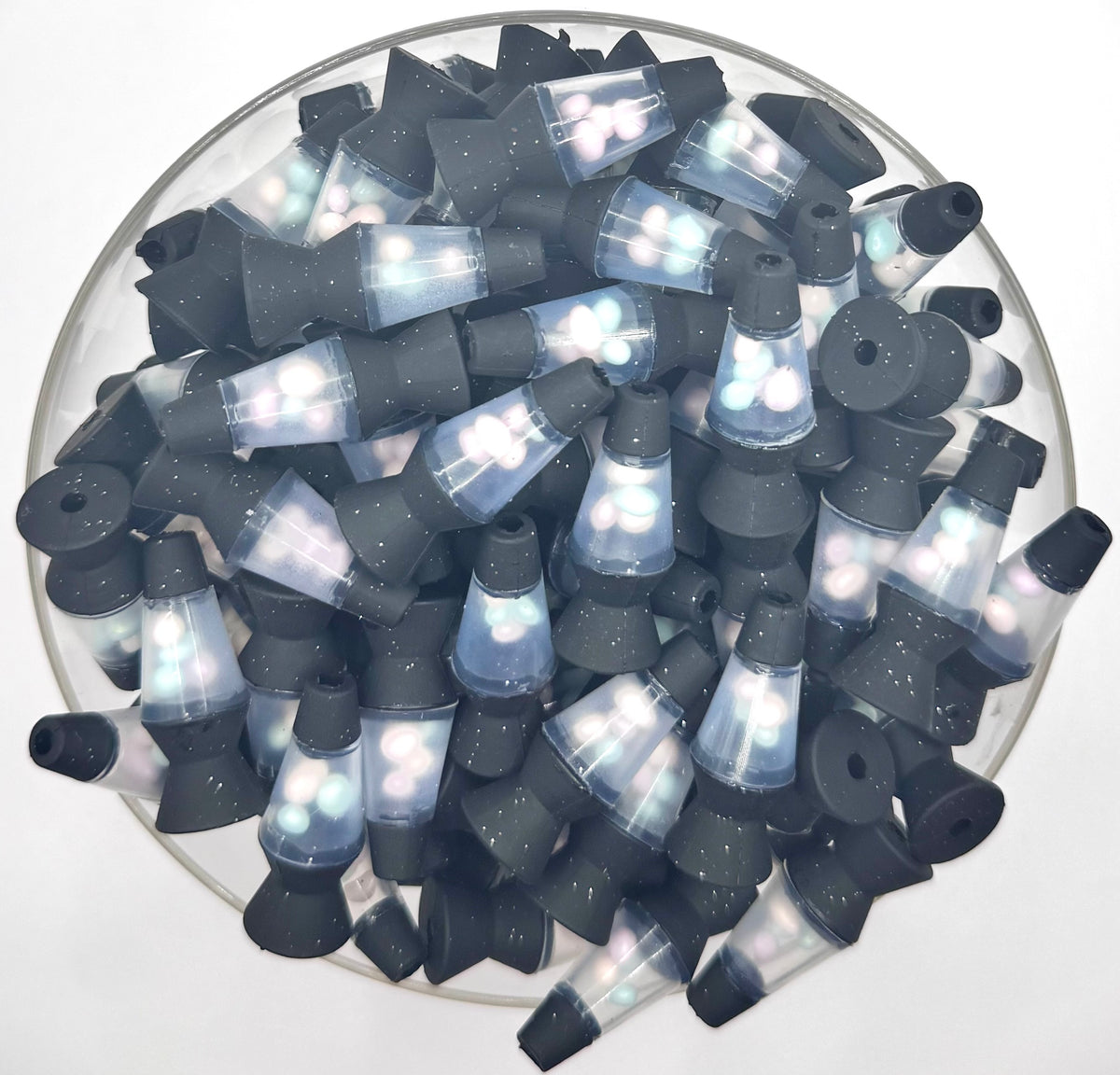 3D black lava lamp (HBK exclusive) silicone focal bead