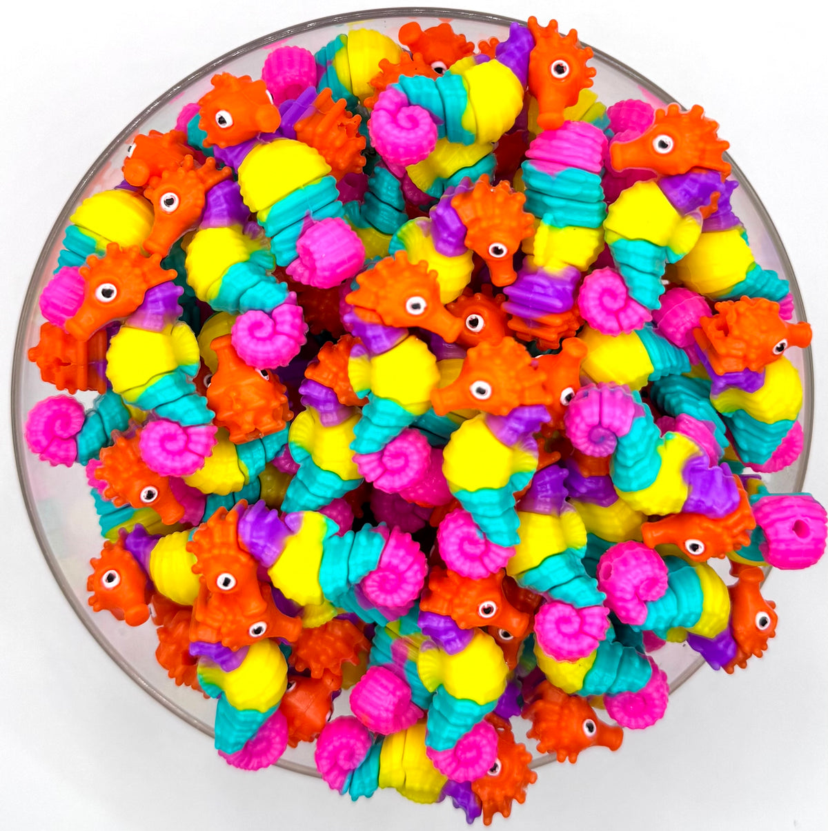 3D colorful seahorse (HBK exclusive) silicone focal bead