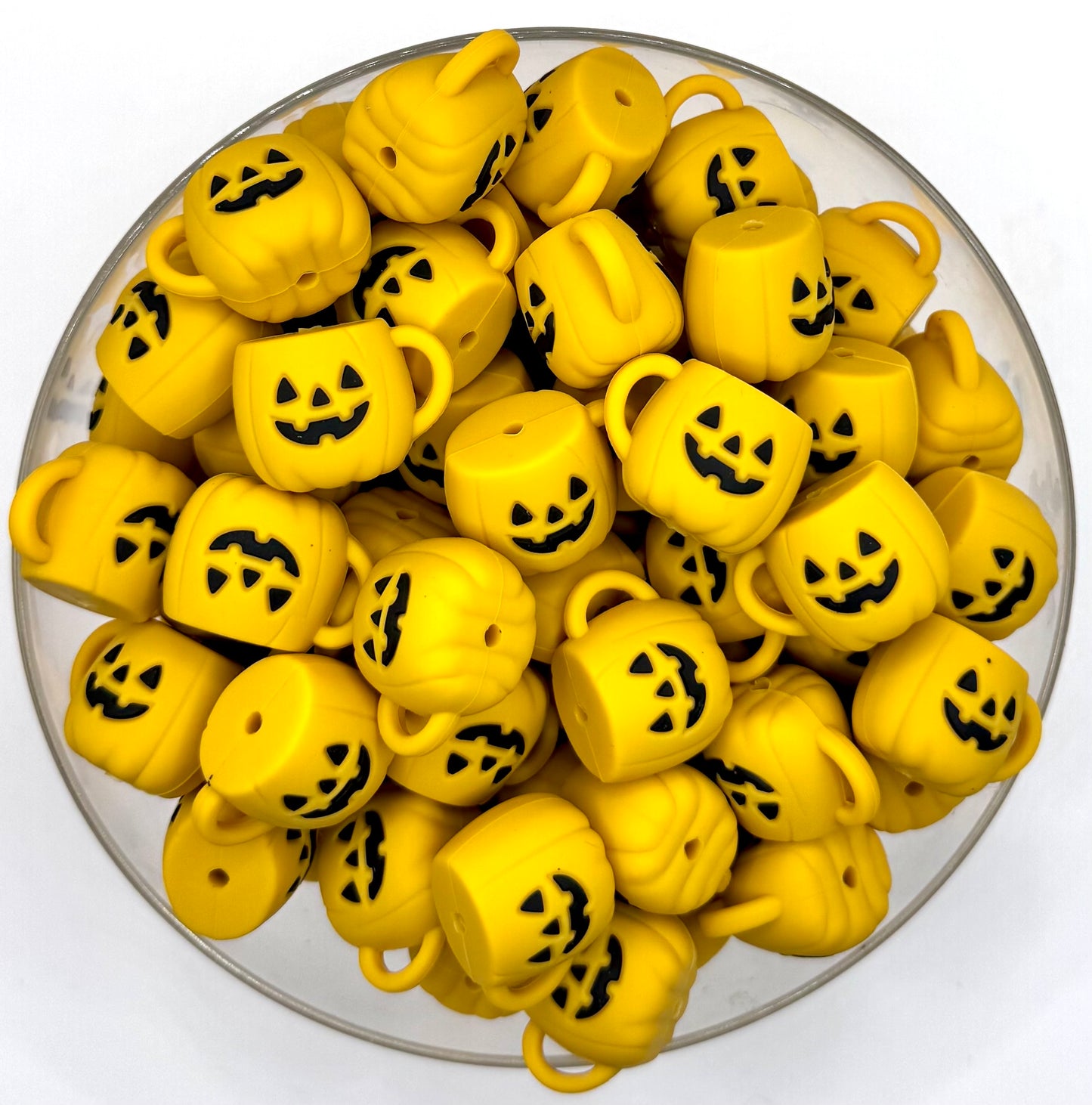 3D Halloween pumpkin coffee cup silicone focal bead