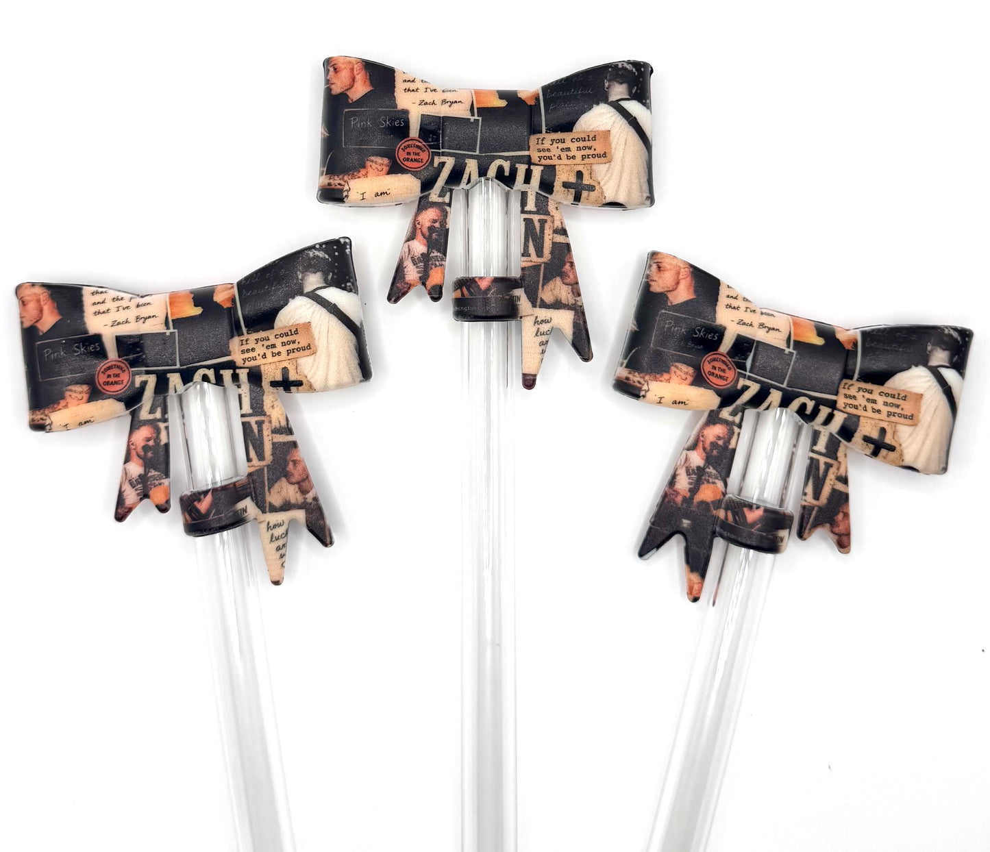 Zach Bryan edition (HBK exclusive) big bow silicone straw topper
