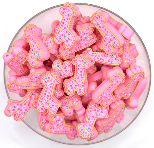 Giraffe frosted animal cookie (HBK exclusive) silicone focal bead