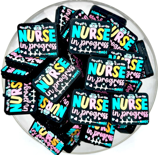 Nurse in progress silicone focal bead