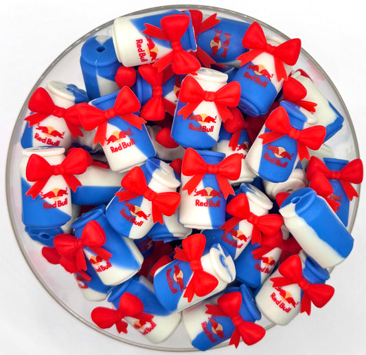 3D Red-Bull can (HBK exclusive) silicone focal bead