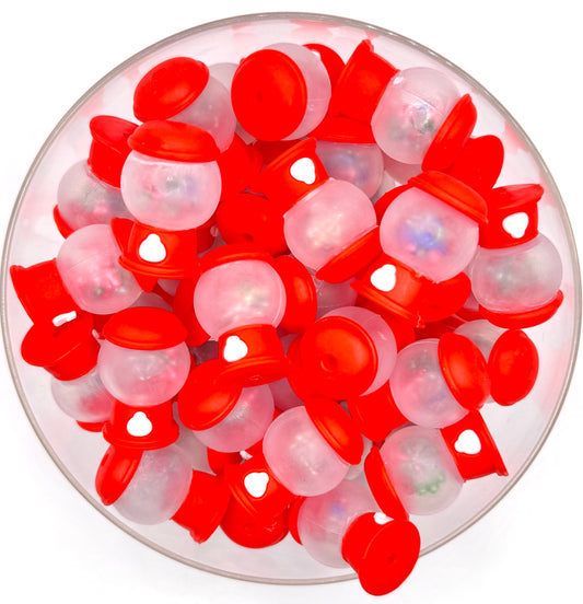 3D red gumball machine (HBK Exclusive) silicone focal bead