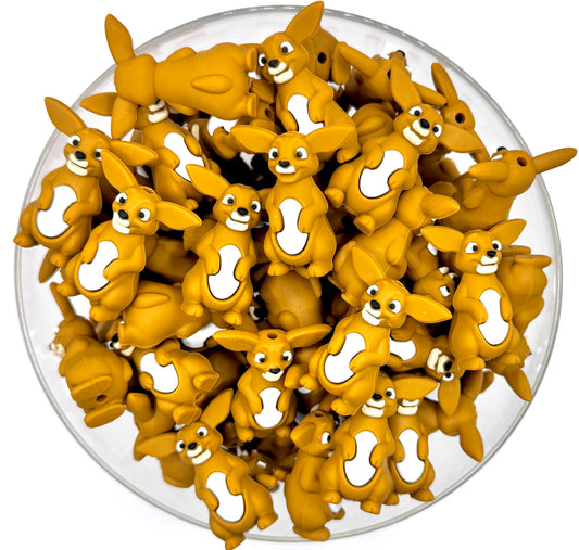 3D Johnny the kangaroo (HBK exclusive) silicone focal bead