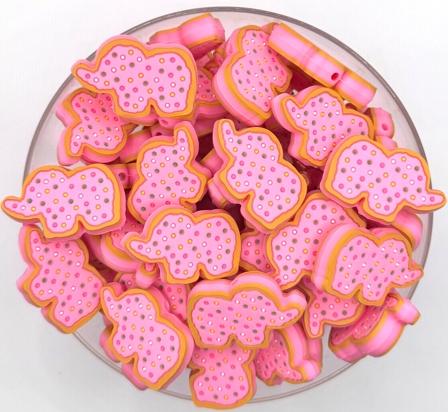Frosted animal cookie (HBK exclusive) silicone focal bead