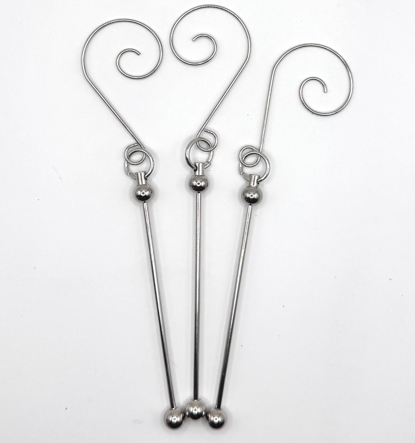 Silver beadable Christmas ornament