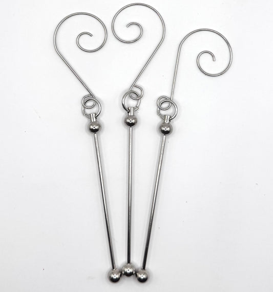 Silver beadable Christmas ornament