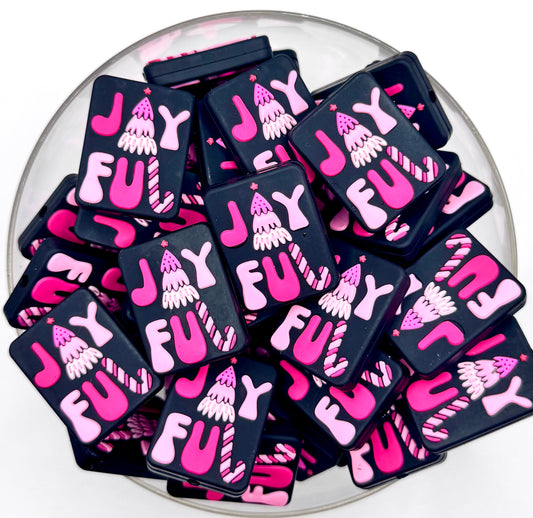 Pink joyful Christmas (HBK exclusive) silicone focal bead