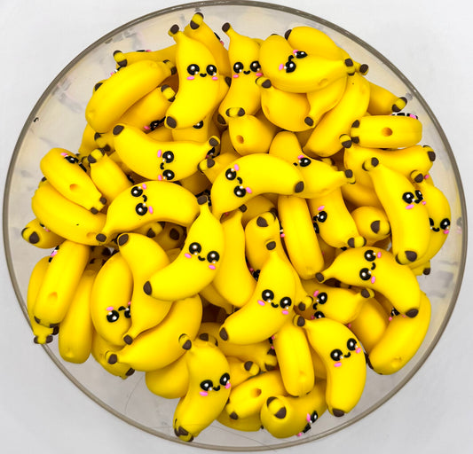 3D banana silicone focal bead