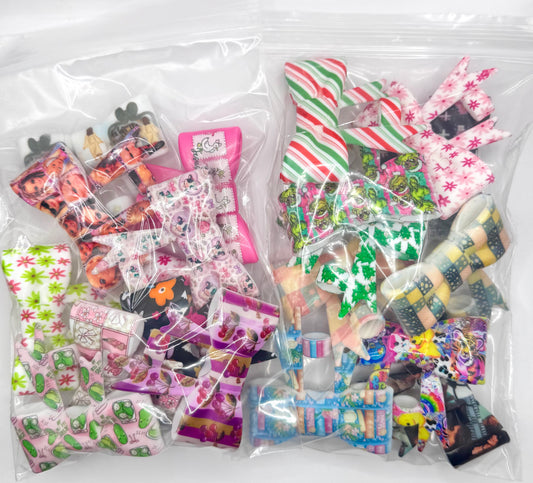 Random big bow straw topper mix (pack of 10)
