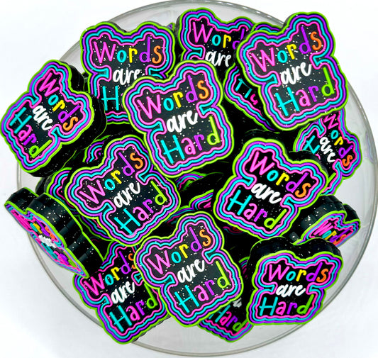 Words are hard (HBK exclusive) silicone focal bead