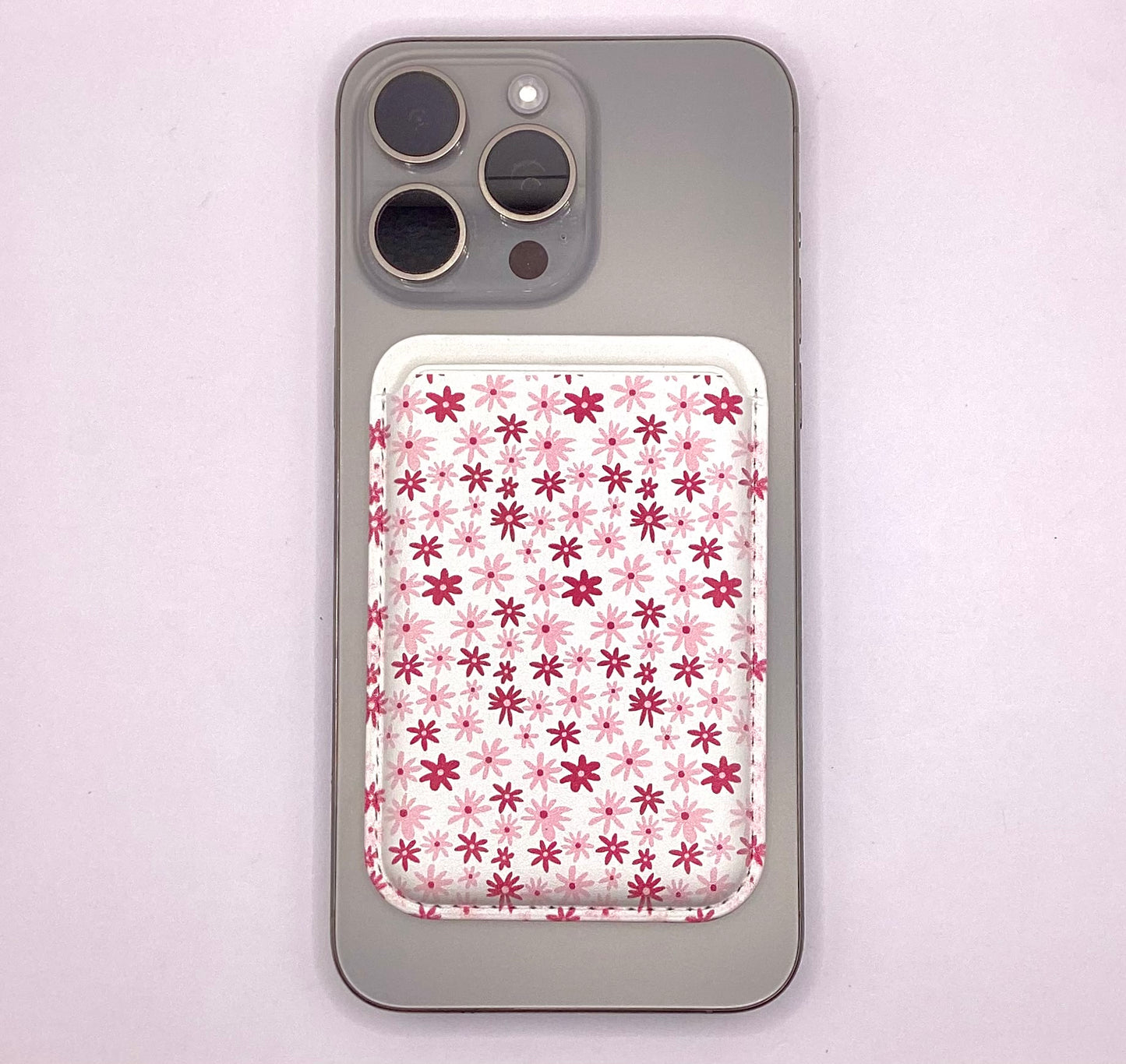 Mag safe leather wallets (HBK exclusive) daisy print