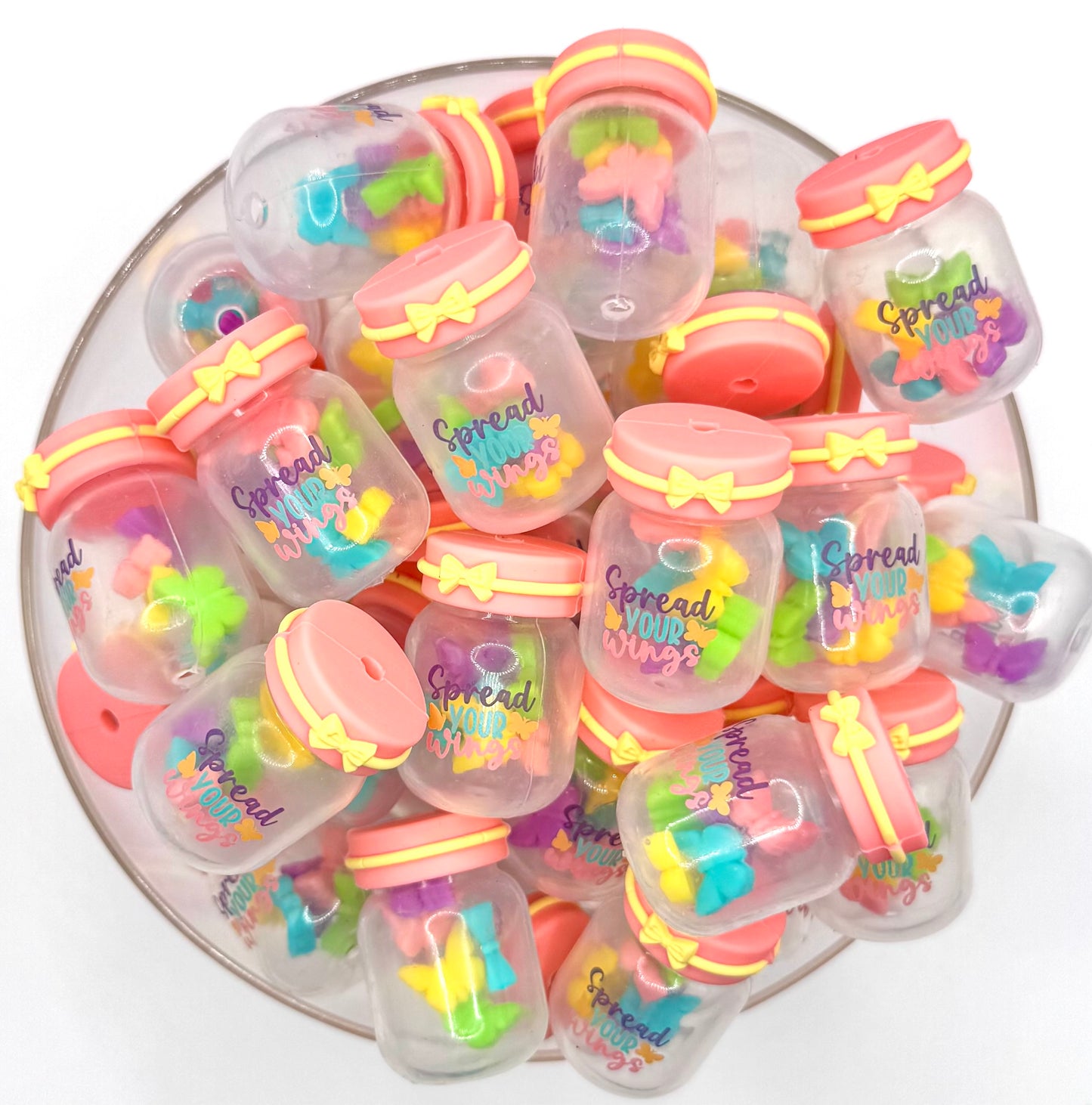 3D spread your wings jar (HBK exclusive & collab) silicone focal bead
