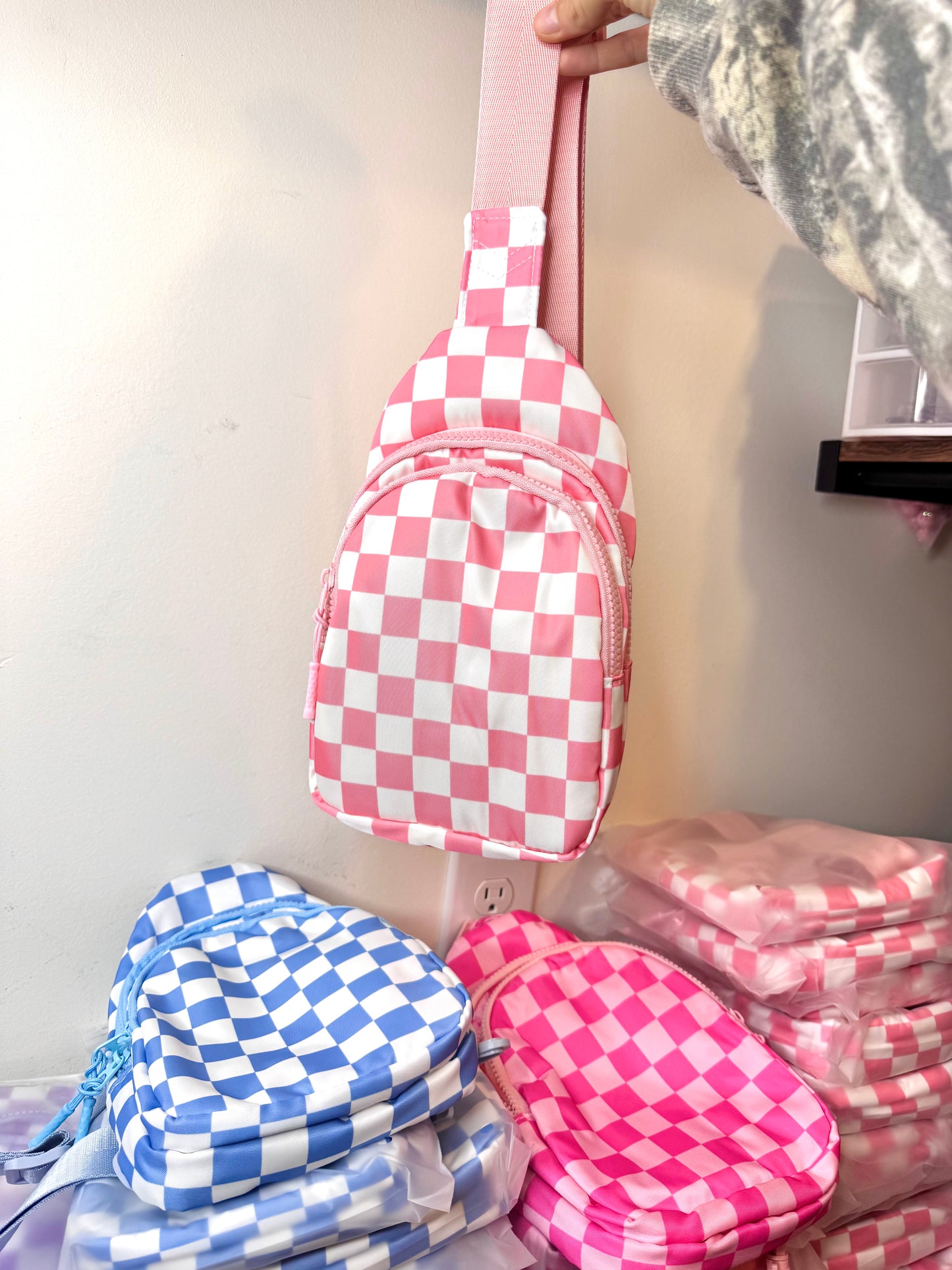 Checkered crossbody bag