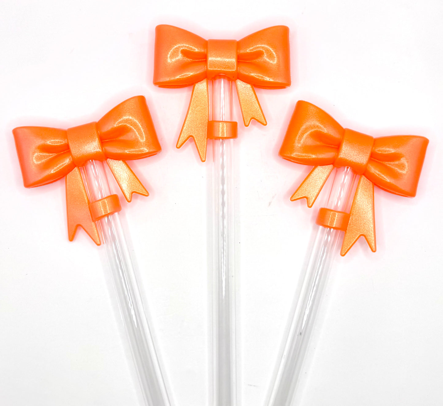 Opal bow silicone straw toppers