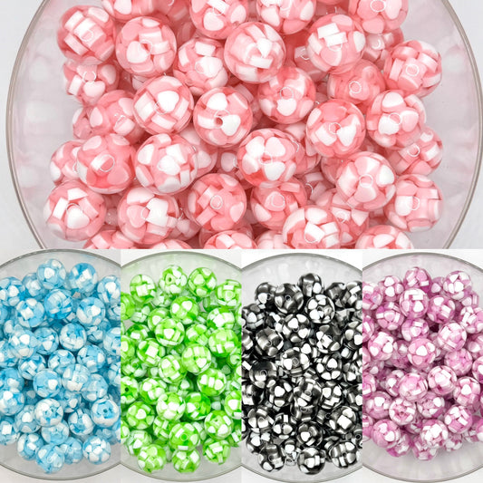 16mm acrylic heart beads