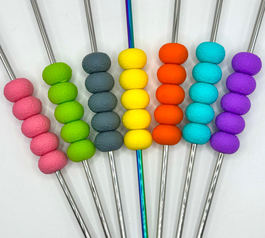 14mm engraved floral abacus silicone beads