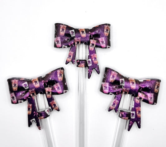 Opal 7 brew (HBK exclusive) big bow silicone straw topper