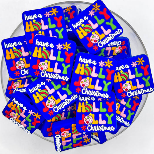 Have a holly jolly Christmas (HBK exclusive) silicone focal bead