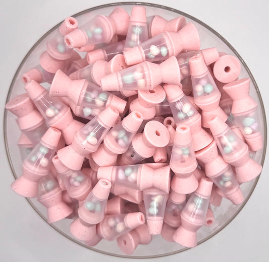 3D pink lava lamp (HBK exclusive) silicone focal bead