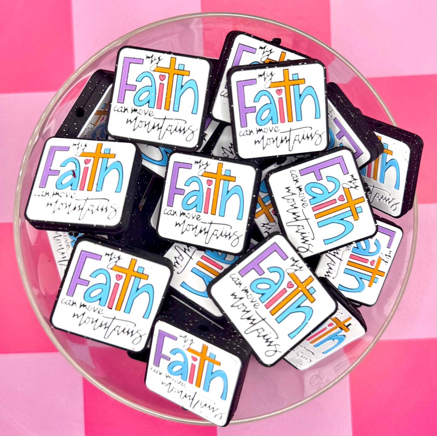 My faith can move mountains silicone focal bead