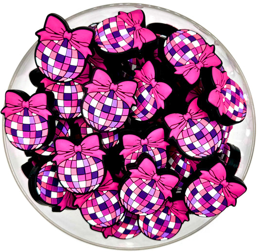 Disco with a bow silicone focal bead