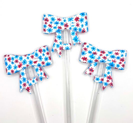 Red white & blue daisy (HBK exclusive) straw topper