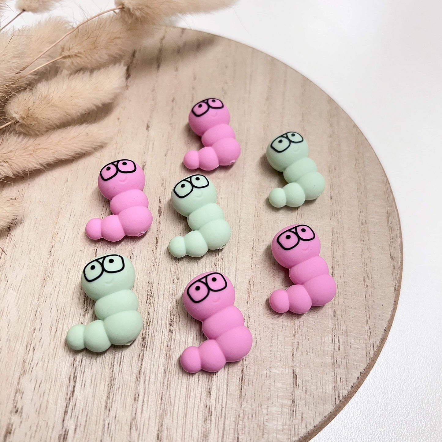 3D caterpillar (custom) silicone focal bead