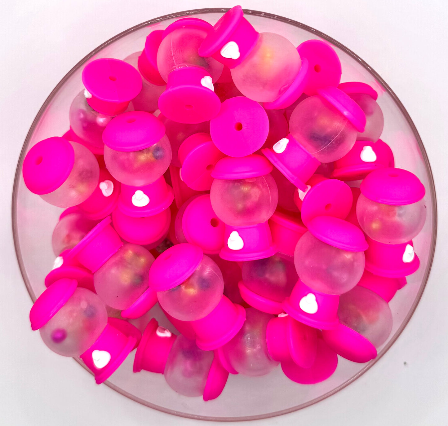 3D hot pink gumball machine (HBK exclusive) silicone focal bead