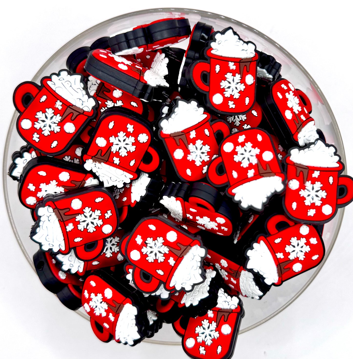 Christmas hot coco silicone focal bead