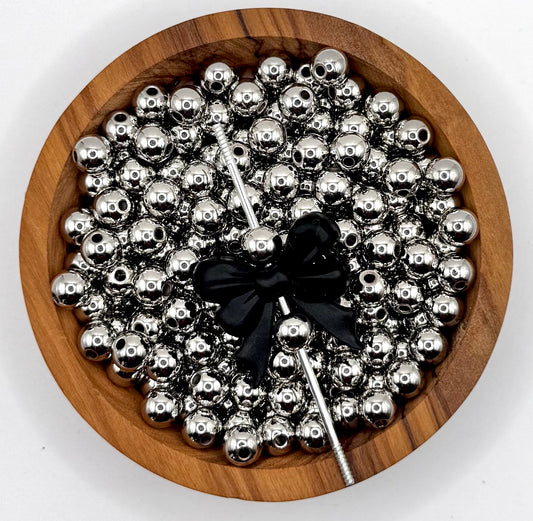 6mm silver metal spacer beads