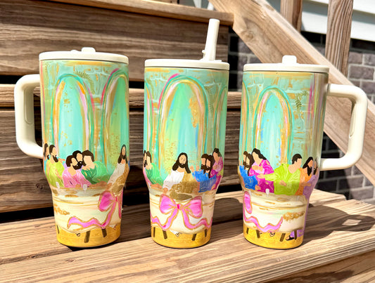 30oz The last supper stainless steel leakproof tumbler