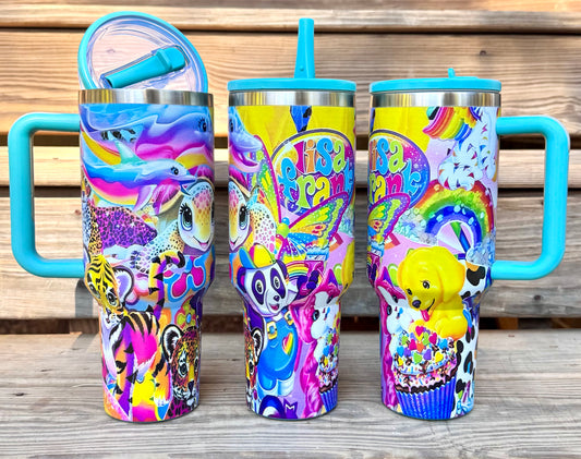 Lisa & her friends (HBK exclusive) 40 oz stainless leakproof steel tumbler with lid & straw