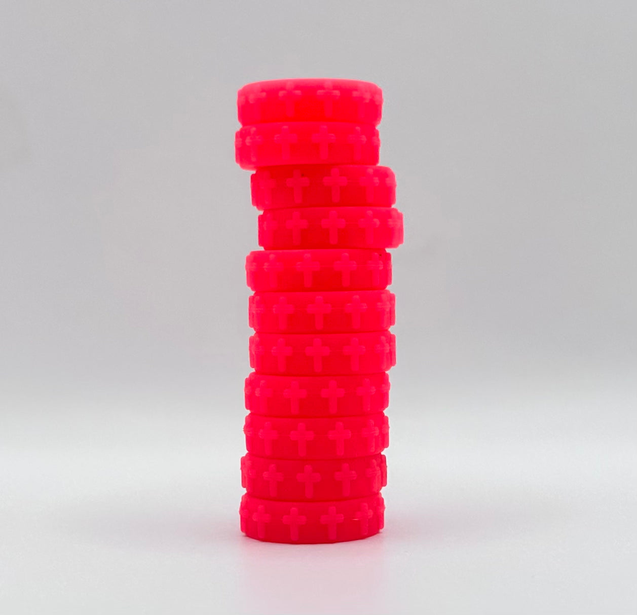 19mm HBK exclusive hot pink cross silicone spacer bead