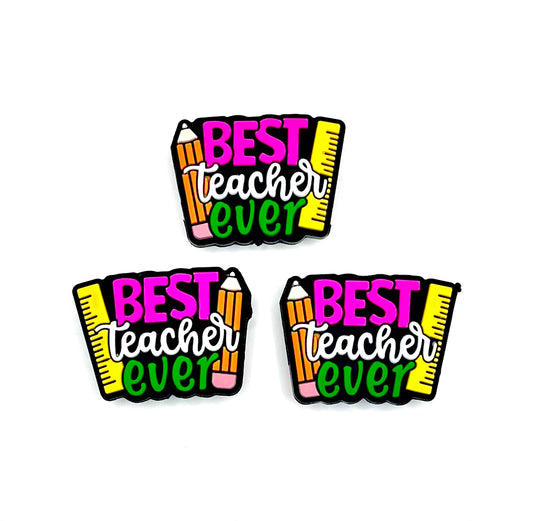 Best teacher ever silicone focal bead