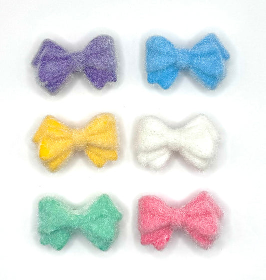 Fuzzy acrylic bow beads