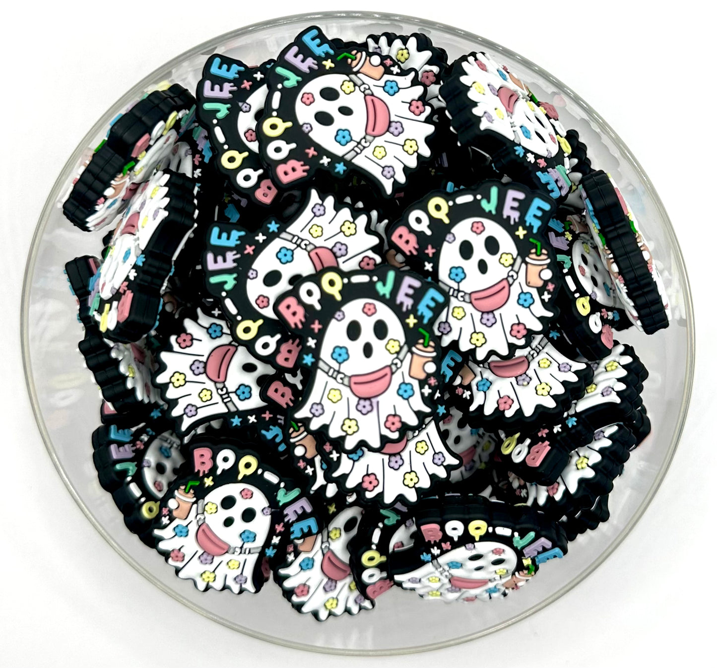 Boo-jee ghost silicone focal bead