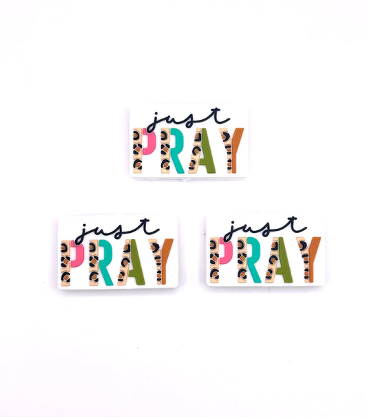 Just pray silicone focal bead