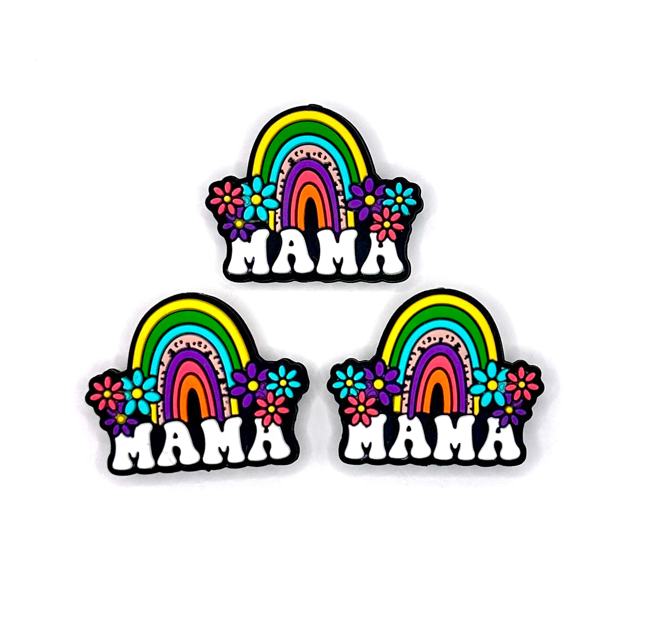 Mama rainbow silicone focal bead