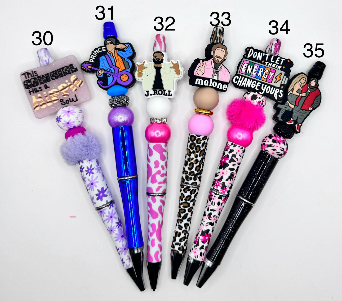 Premade ready to ship beaded pens! (See picture for number or letter of one)