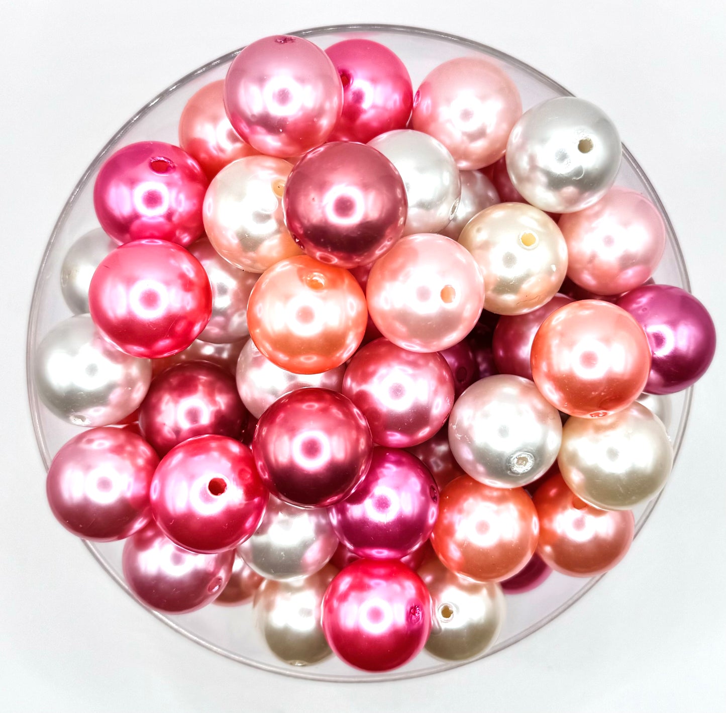 Rosy pink bubblegum acrylic scoops (20 beads per scoop)