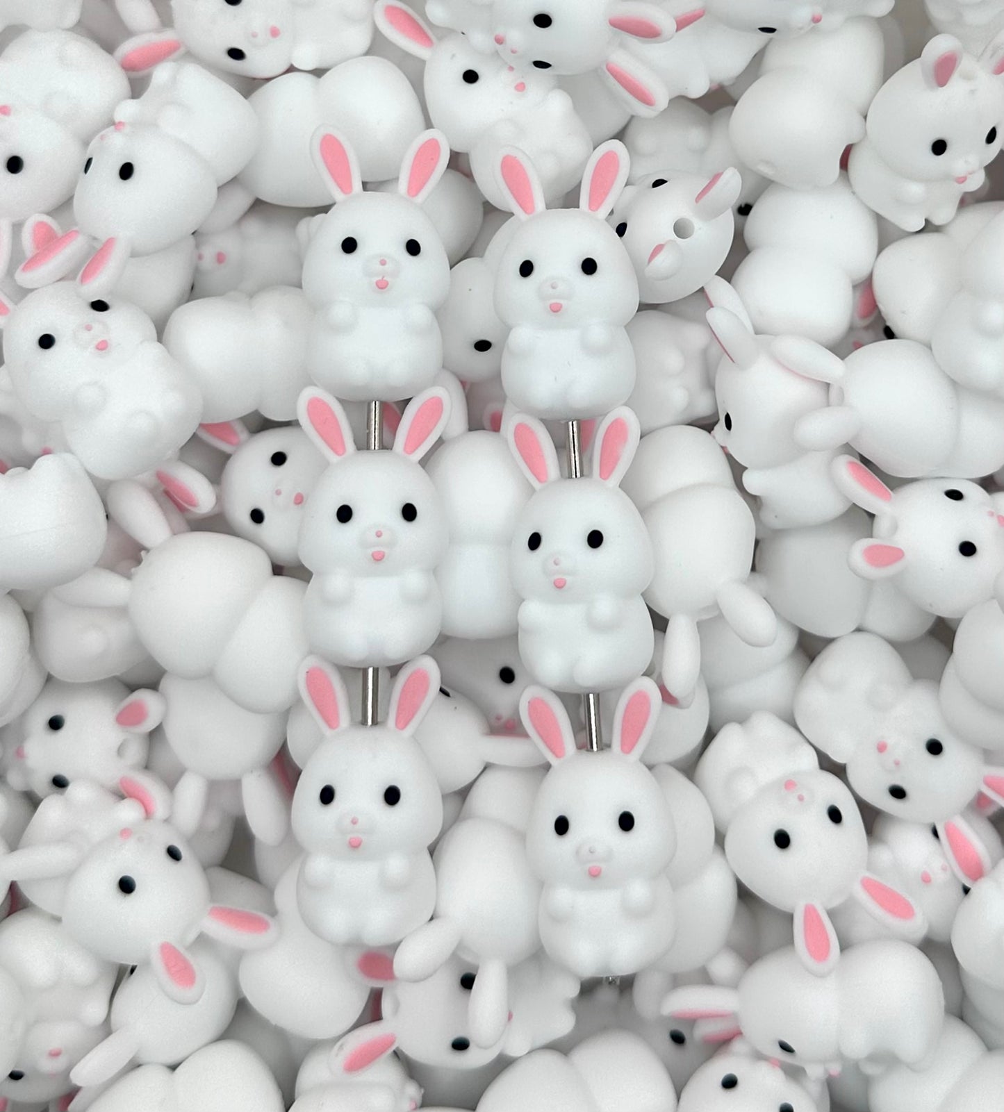 3D bunny silicone focal bead